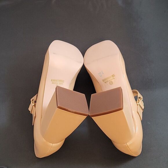 BRAND NEW CHASE+CHLOE BLOCK HEEL ADJUSTABLE BUCKLE PUMP - Picture 13 of 16